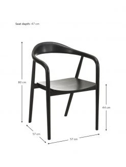 Westwing Collection Holz-Armlehnstuhl Angelina in Schwarz, B 57 x H 80 cm 11 Westwing Collection Holz-Armlehnstuhl Angelina in Schwarz, B 57 x H 80 cm -Esszimmer Verkäufe Holz Armlehnstuhl Angelina in Schwarz 3