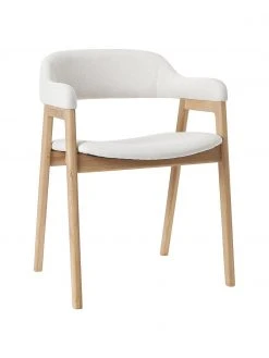 Westwing Collection Holz-Armlehnstuhl Santiano mit Polsterung, B 58 x T 58 cm