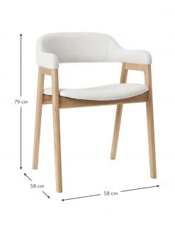 Westwing Collection Holz-Armlehnstuhl Santiano mit Polsterung, B 58 x T 58 cm -Esszimmer Verkäufe Holz Armlehnstuhl Santiano mit Polsterung 3