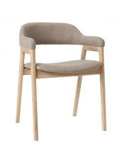 Westwing Collection Holz-Armlehnstuhl Santiano mit Polsterung, B 58 x T 58 cm