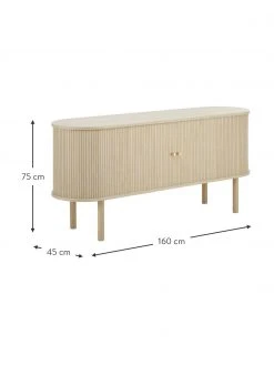 Westwing Collection Holz-Sideboard Calary mit geriffelter Front, B 160 x H 75 cm -Esszimmer Verkäufe Holz Sideboard Calary mit geriffelter Front 3
