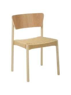 Westwing Collection Holzstühle Danny mit Rattan-Sitzfläche, 2 Stück, B 52 x T 51 cm
