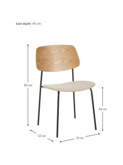 Westwing Collection Holzstühle Nadja mit gepolsterter Sitzfläche, 2 Stück, B 51 x T 52 cm -Esszimmer Verkäufe Holzstuhle Nadja mit gepolsterter Sitzflache 2 Stuck 2