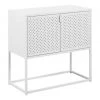 Westwing Collection Kleines Metall-Sideboard Neptun mit T&uuml;ren in Wei&szlig;, B 82 x H 80 cm -Esszimmer Verkäufe Kleines Metall Sideboard Neptun mit Turen in Weiss
