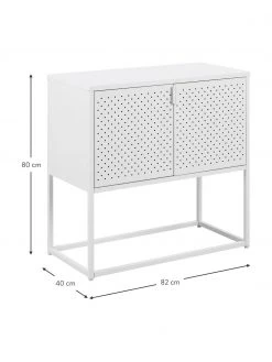 Westwing Collection Kleines Metall-Sideboard Neptun mit Türen in Weiß, B 82 x H 80 cm -Esszimmer Verkäufe Kleines Metall Sideboard Neptun mit Turen in Weiss 3