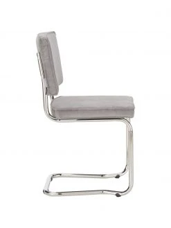 Zuiver Kordsamt-Freischwinger Kink in Hellgrau, B 48 x T 48 cm -Esszimmer Verkäufe Kordsamt Freischwinger Kink in Hellgrau 4