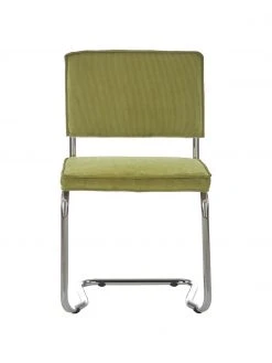 Zuiver Kordsamt-Freischwinger Kink in Olive, B 48 x T 48 cm 11 Zuiver Kordsamt-Freischwinger Kink in Olive, B 48 x T 48 cm -Esszimmer Verkäufe Kordsamt Freischwinger Kink in Olive 3