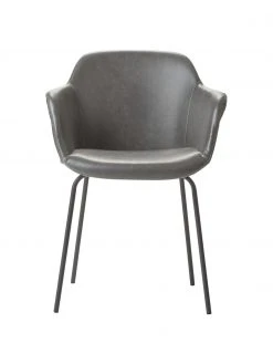 Westwing Collection Kunstleder-Armlehnstuhl Fiji mit schmaler Sitzschale, B 58 x H 81 cm -Esszimmer Verkäufe Kunstleder Armlehnstuhl Fiji mit schmaler Sitzschale 3