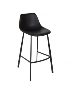 Dutchbone Kunstleder-Barstuhl Franky in Schwarz, B 50 x H 106 cm