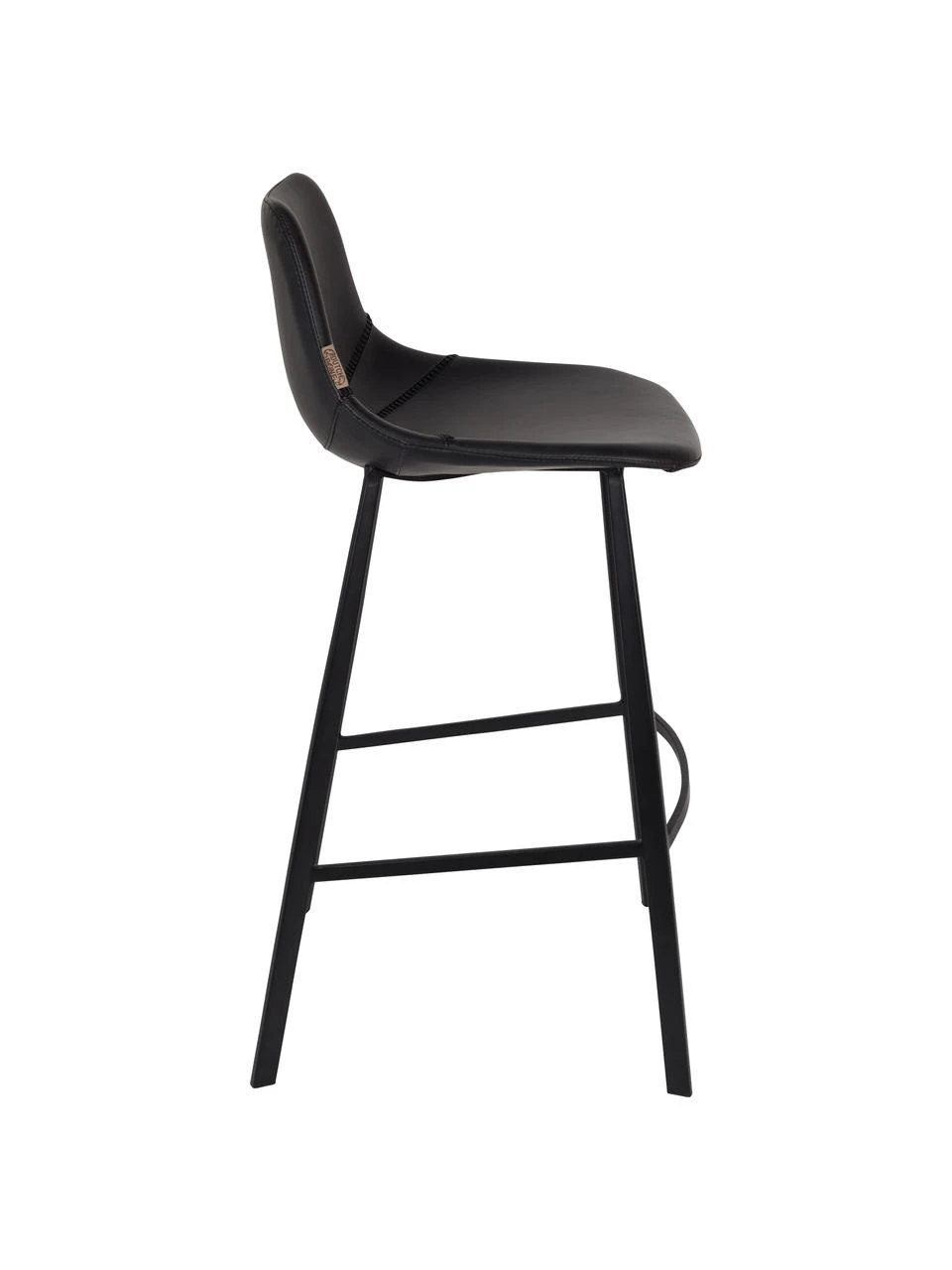 Dutchbone Kunstleder-Barstuhl Franky in Schwarz, B 50 x H 106 cm 6 Dutchbone Kunstleder-Barstuhl Franky in Schwarz, B 50 x H 106 cm – Bild 4