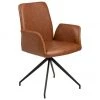 Kunstleder-Drehstuhl Naya in Cognac, B 59 x T 59 cm