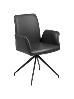 Kunstleder-Drehstuhl Naya in Dunkelgrau, B 59 x T 59 cm