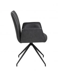 Kunstleder-Drehstuhl Naya in Dunkelgrau, B 59 x T 59 cm -Esszimmer Verkäufe Kunstleder Drehstuhl Naya in Dunkelgrau 4