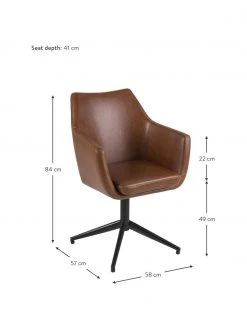 Kunstleder-Drehstuhl Nora mit Armlehne, B 58 x T 57 cm -Esszimmer Verkäufe Kunstleder Drehstuhl Nora mit Armlehne 2