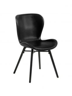 Kunstleder-Polsterstühle Batilda in Schwarz, 2 Stück, B 47 x T 53 cm