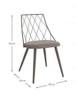 Kunstleder-St&uuml;hle Addie in Taupe, 2 St&uuml;ck, B 49 x T 49 cm -Esszimmer Verkäufe Kunstleder Stuhle Addie in Taupe 2 Stuck 2