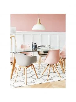 Westwing Collection Kunststoff-Armlehnstuhl Claire mit Holzbeinen, B 60 x T 54 cm -Esszimmer Verkäufe Kunststoff Armlehnstuhl Claire mit Holzbeinen 2