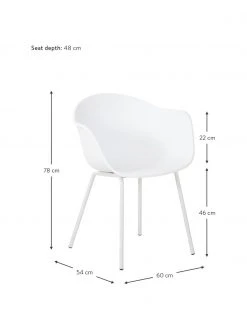 Westwing Collection Kunststoff-Armlehnstuhl Claire mit Metallbeinen, B 60 x T 54 cm 11 Westwing Collection Kunststoff-Armlehnstuhl Claire mit Metallbeinen, B 60 x T 54 cm -Esszimmer Verkäufe Kunststoff Armlehnstuhl Claire mit Metallbeinen 21