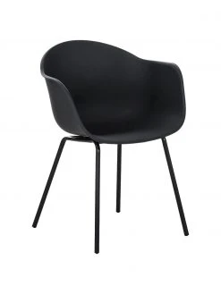 Westwing Collection Kunststoff-Armlehnstuhl Claire mit Metallbeinen, B 60 x T 54 cm