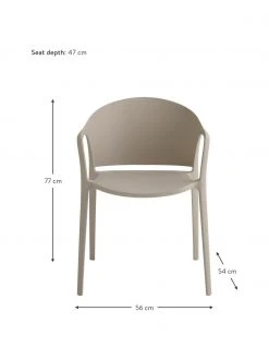 Kunststoff-Armlehnstühle Monti in Beige, 2 Stück, B 56 x T 54 cm -Esszimmer Verkäufe Kunststoff Armlehnstuhle Monti in Beige 2 Stuck 2