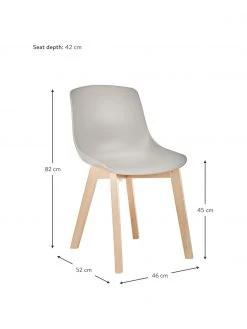 Westwing Collection Kunststoffst&uuml;hle Dave mit Holzbeinen, 2 St&uuml;ck, B 46 x T 52 cm -Esszimmer Verkäufe Kunststoffstuhle Dave mit Holzbeinen 2 Stuck 8