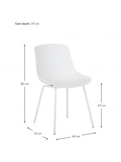 Westwing Collection Kunststoffstühle Dave mit Metallbeinen in Weiß, 2 Stück, B 46 x T 53 cm -Esszimmer Verkäufe Kunststoffstuhle Dave mit Metallbeinen in Weiss 2 Stuck 2