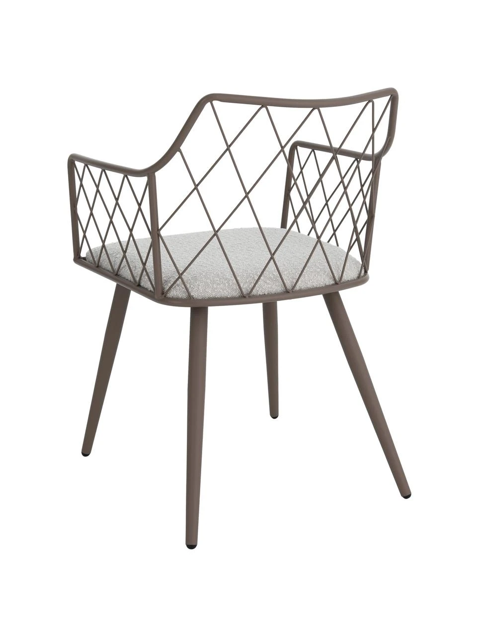 Metall-Armlehnstühle Heidie in Taupe mit Bouclé-Sitzkissen, 2 Stück, B 53 x T 56 cm 8 Metall-Armlehnstühle Heidie in Taupe mit Bouclé-Sitzkissen, 2 Stück, B 53 x T 56 cm – Bild 6