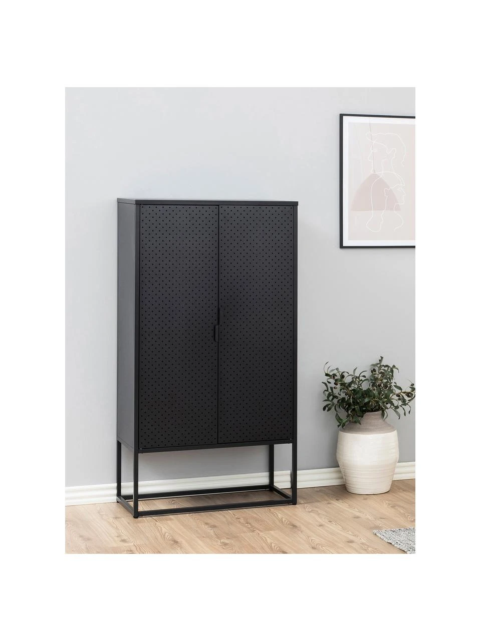 Westwing Collection Metall-Schrank Neptun mit Türen in Schwarz, B 80 x H 150 cm 4 Westwing Collection Metall-Schrank Neptun mit Türen in Schwarz, B 80 x H 150 cm – Bild 2