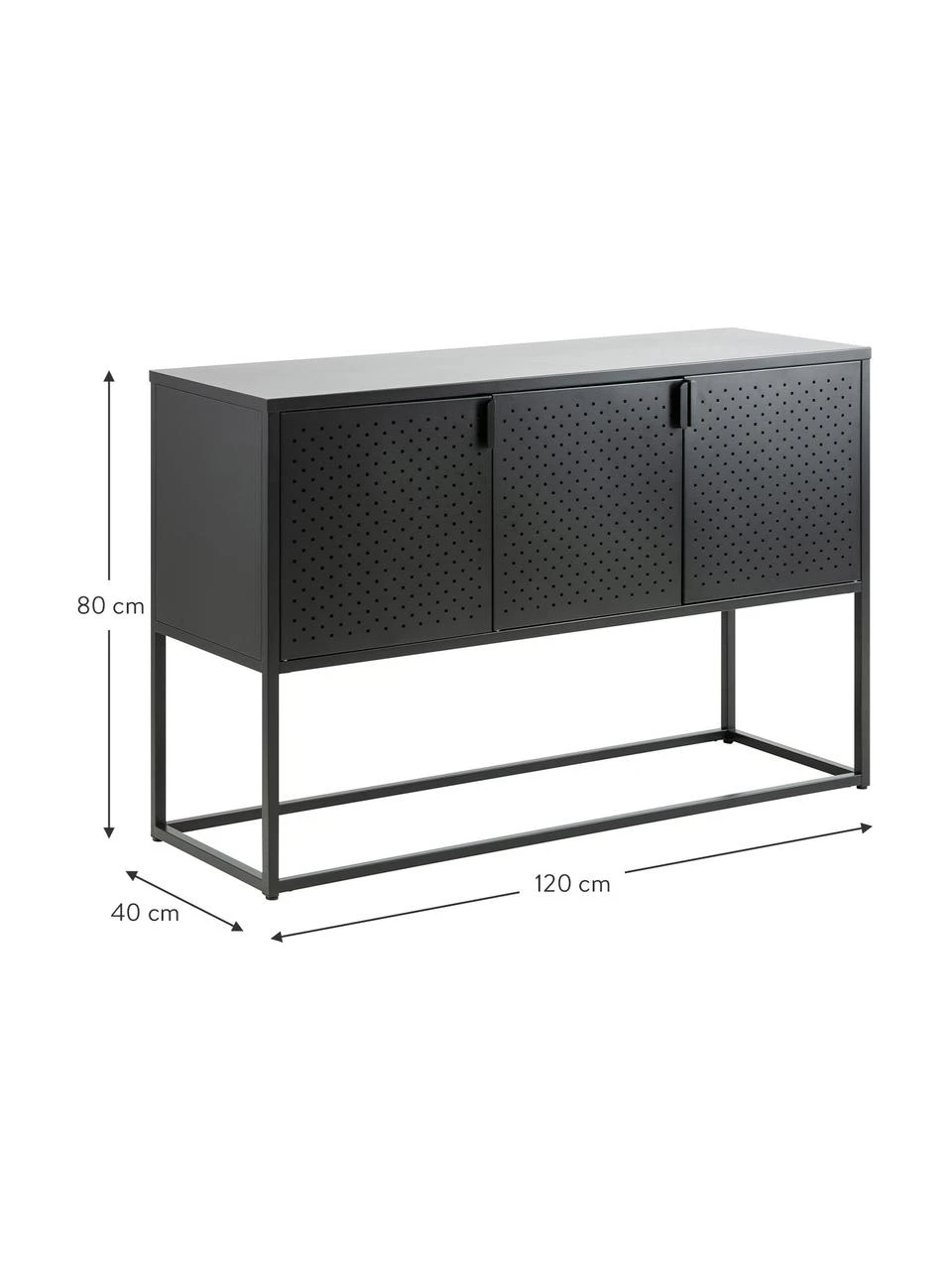 Westwing Collection Metall-Sideboard Neptun mit Türen in Schwarz, B 120 x H 80 cmNur noch 1 Artikel verfügbar 6 Westwing Collection Metall-Sideboard Neptun mit Türen in Schwarz, B 120 x H 80 cmNur noch 1 Artikel verfügbar – Bild 4