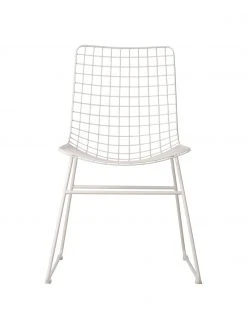 HKliving Metall-Stuhl Wire in Wei&szlig;, B 47 x T 54 cm -Esszimmer Verkäufe Metall Stuhl Wire in Weiss 3