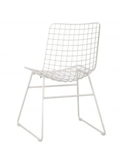 HKliving Metall-Stuhl Wire in Wei&szlig;, B 47 x T 54 cm -Esszimmer Verkäufe Metall Stuhl Wire in Weiss 4