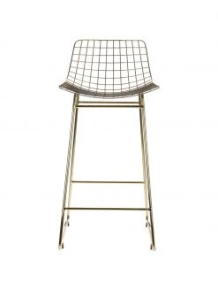 HKliving Metall-Thekenst&uuml;hle Wire in Gold, 2 St&uuml;ck, B 47 x H 89 cm -Esszimmer Verkäufe Metall Thekenstuhle Wire in Gold 2 Stuck 3