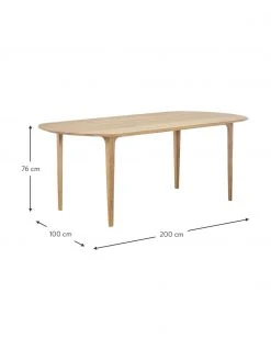 Westwing Collection Ovaler Esstisch Archie aus Eichenholz, 200 x 100 cm, B 200 x T 100 cm -Esszimmer Verkäufe Ovaler Esstisch Archie aus Eichenholz 200 x 100 cm 3