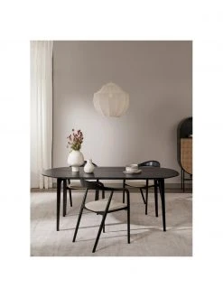 Esszimmer Verkäufe -Esszimmer Verkäufe Ovaler Esstisch Archie aus massivem Mangoholz in Schwarz 200 x 100 cm 1