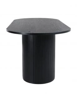 Ovaler Esstisch Bianca mit Eichenholzfunier in Schwarz, 200 x 90 cm, B 200 x T 90 cm -Esszimmer Verkäufe Ovaler Esstisch Bianca mit Eichenholzfunier in Schwarz 200 x 90 cm 3