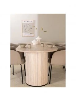 Ovaler Esstisch Bianca mit Eichenholzfunier, weiß gebürstet, 200 x 90 cm, B 200 x T 90 cm -Esszimmer Verkäufe Ovaler Esstisch Bianca mit Eichenholzfunier weiss geburstet 200 x 90 cm 2