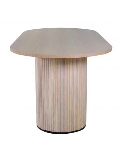 Ovaler Esstisch Bianca mit Eichenholzfunier, weiß gebürstet, 200 x 90 cm, B 200 x T 90 cm -Esszimmer Verkäufe Ovaler Esstisch Bianca mit Eichenholzfunier weiss geburstet 200 x 90 cm 5