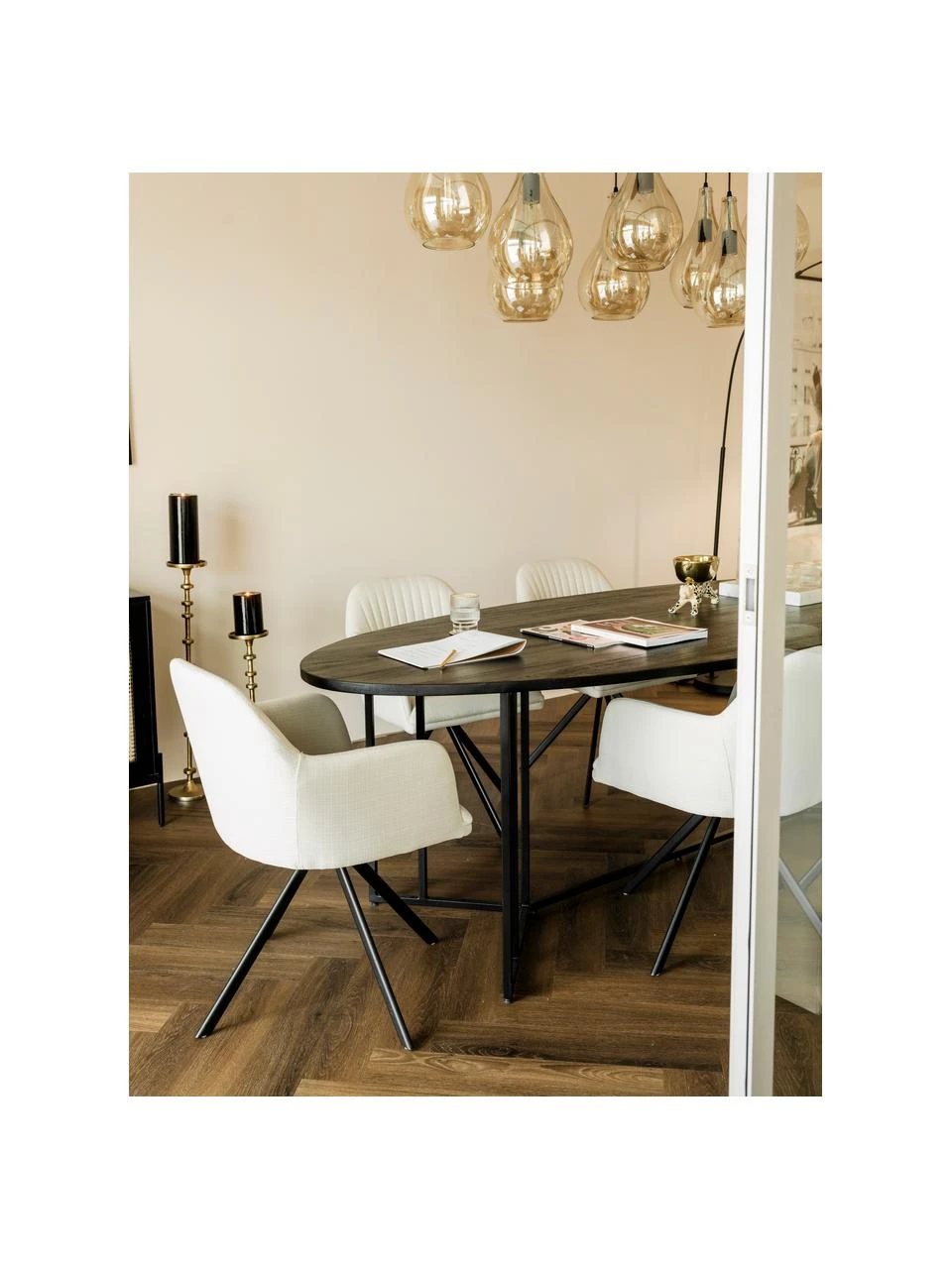 Westwing Collection Polster-Drehstuhl Lola mit Armlehne in Cremeweiß, B 58 x T 53 cm 5 Westwing Collection Polster-Drehstuhl Lola mit Armlehne in Cremeweiß, B 58 x T 53 cm – Bild 3