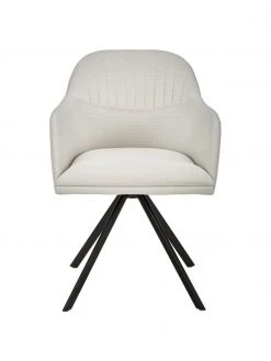 Westwing Collection Polster-Drehstuhl Lola mit Armlehne in Cremeweiß, B 58 x T 53 cm 12 Westwing Collection Polster-Drehstuhl Lola mit Armlehne in Cremeweiß, B 58 x T 53 cm -Esszimmer Verkäufe Polster Drehstuhl Lola mit Armlehne in Cremeweiss 4