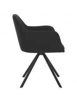 Westwing Collection Polster-Drehstuhl Lola mit Armlehne in Schwarz, B 58 x T 53 cm 13 Westwing Collection Polster-Drehstuhl Lola mit Armlehne in Schwarz, B 58 x T 53 cm -Esszimmer Verkäufe Polster Drehstuhl Lola mit Armlehne in Schwarz 5