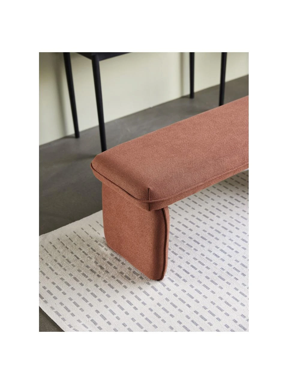 Hübsch Polsterbank Mellow in Rotbraun, B 100 x H 40 cmNur noch wenige verfügbar 5 Hübsch Polsterbank Mellow in Rotbraun, B 100 x H 40 cmNur noch wenige verfügbar – Bild 3