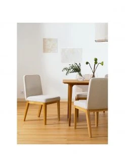 Westwing Collection Polsterstuhl Koga in Cremeweiß, B 47 x H 86 cm -Esszimmer Verkäufe Polsterstuhl Koga in Cremeweiss 1