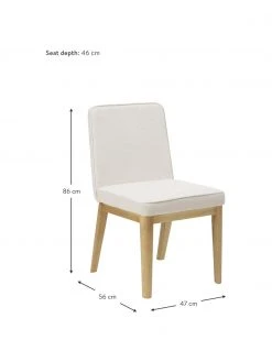Westwing Collection Polsterstuhl Koga in Cremeweiß, B 47 x H 86 cm -Esszimmer Verkäufe Polsterstuhl Koga in Cremeweiss 2