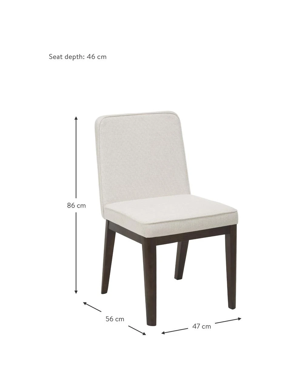 Westwing Collection Polsterstuhl Koga in Cremeweiß, B 47 x H 86 cm 5 Westwing Collection Polsterstuhl Koga in Cremeweiß, B 47 x H 86 cm – Bild 3