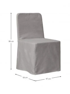 Westwing Collection Polsterstuhl Russell mit Husse in Grau, B 47 x H 86 cm -Esszimmer Verkäufe Polsterstuhl Russell mit Husse in Grau 2