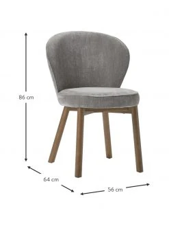 Westwing Collection Polsterstuhl Serena in Grau, B 56 x T 64 cm -Esszimmer Verkäufe Polsterstuhl Serena in Grau 2