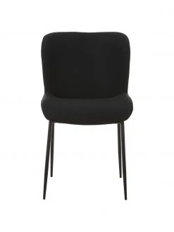 Westwing Collection Polsterstuhl Tess in Schwarz, B 49 x T 64 cm -Esszimmer Verkäufe Polsterstuhl Tess in Schwarz 4