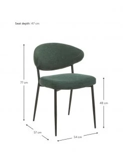 Westwing Collection Polsterstühle Adele in Dunkelgrün, 2 Stück, B 54 x T 57 cm -Esszimmer Verkäufe Polsterstuhle Adele in Dunkelgrun 2 Stuck 2