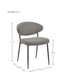 Westwing Collection Polsterstühle Adele in Grau, 2 Stück, B 54 x T 57 cm 11 Westwing Collection Polsterstühle Adele in Grau, 2 Stück, B 54 x T 57 cm -Esszimmer Verkäufe Polsterstuhle Adele in Grau 2 Stuck 3
