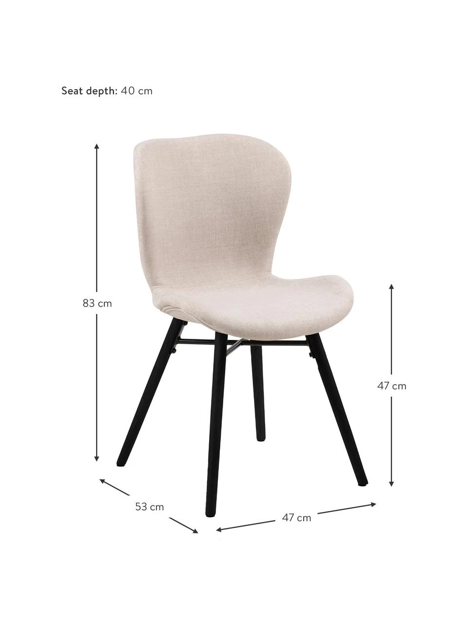 Polsterstühle Batilda in Beige, 2 Stück, B 47 x T 53 cmNur noch 1 Artikel verfügbar 4 Polsterstühle Batilda in Beige, 2 Stück, B 47 x T 53 cmNur noch 1 Artikel verfügbar – Bild 2